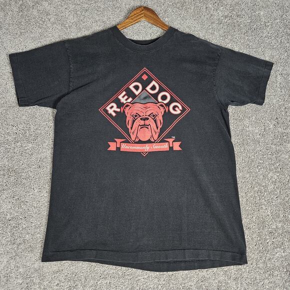 Vtg Red Dog Beer Shirt Mens XL Black T-Shirt Fader Uncommonly Smooth - Picture 1 of 9